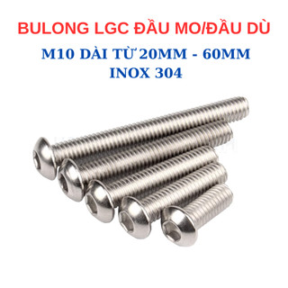 Bulong Ốc lục giác INOX 304 Size M10 - Đầu dù tròn (Đầu Mo). Bulong lục giác đầu dù/mo/cầu/mũ/nấm