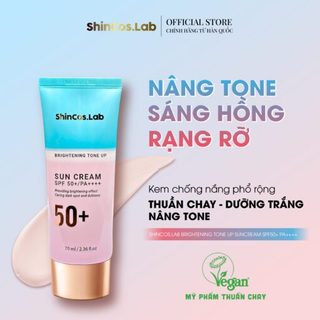 Kem chống nắng phổ rộng thuần chay – dưỡng trắng – nâng tone SHINCOS.LAB BRIGHTENING TONE UP SUNCREAM SPF50+ PA++++