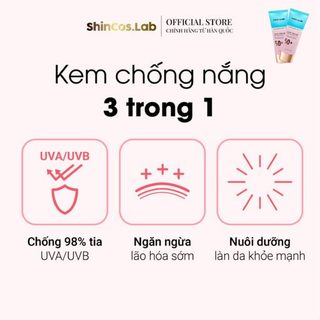 Kem chống nắng phổ rộng thuần chay – dưỡng trắng – nâng tone SHINCOS.LAB BRIGHTENING TONE UP SUNCREAM SPF50+ PA++++