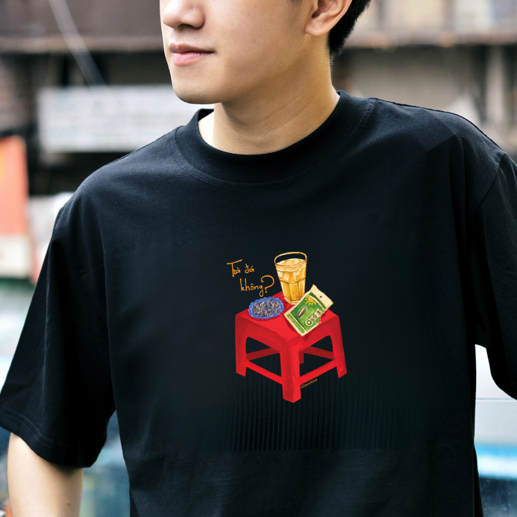 Áo thun Oversize cotton unisex nam nữ Goodore Trà đá thoáng mát năng động thiết kế độc đáo