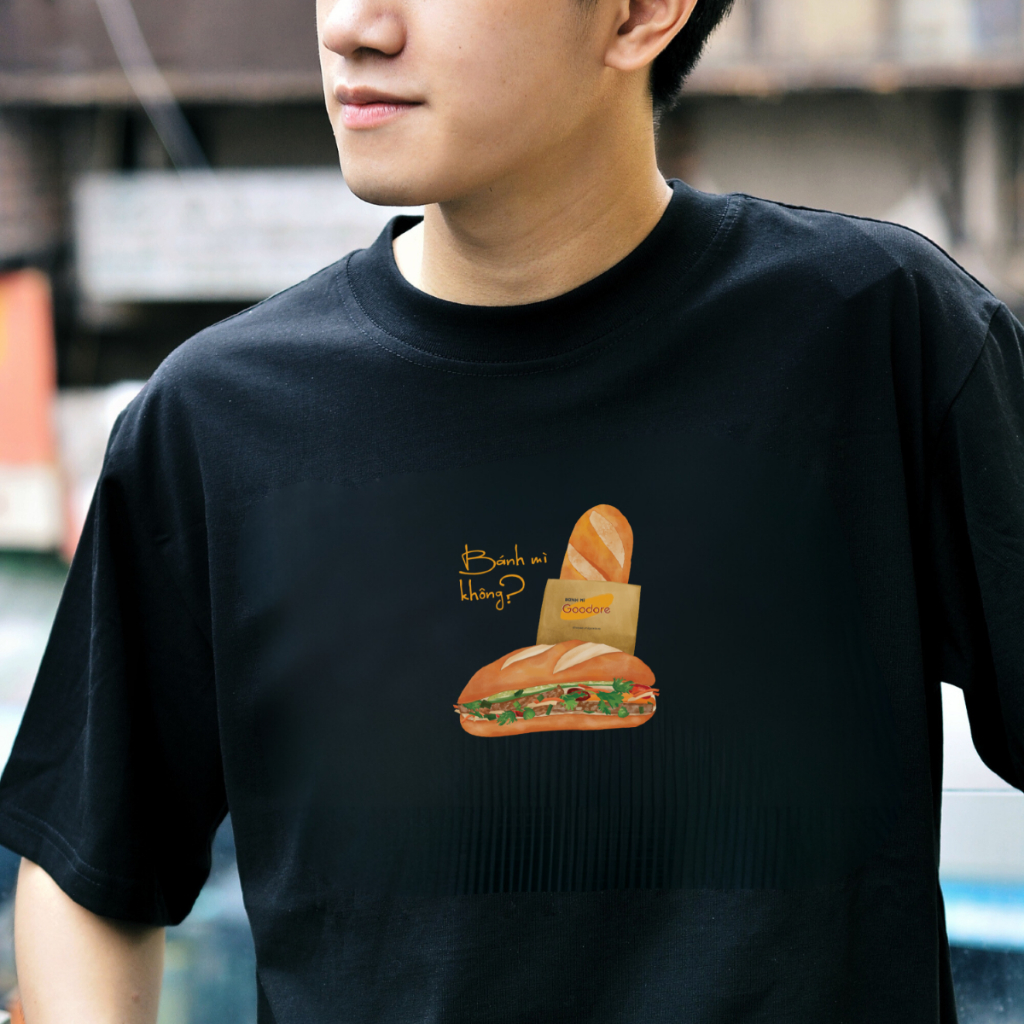 Áo thun Oversize cotton unisex nam nữ Goodore Bánh mỳ thoáng mát năng động thiết kế độc đáo