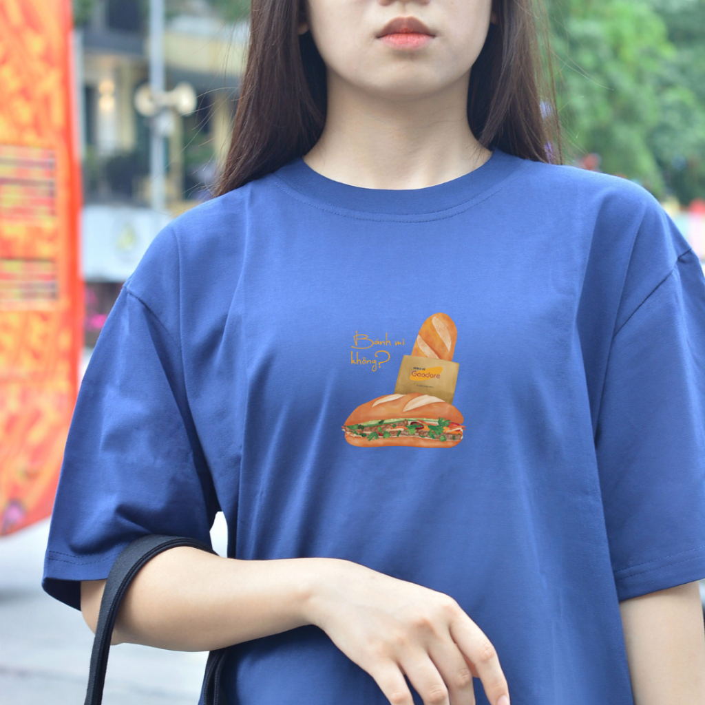 Áo thun Oversize cotton unisex nam nữ Goodore Bánh mỳ thoáng mát năng động thiết kế độc đáo