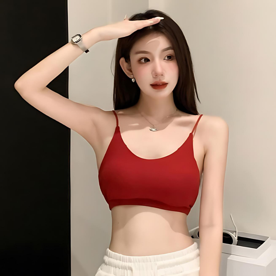 Áo Bra Nữ 2 Dây Mút Liền Hở Lưng Không Gọng Nâng Ngực 1181
