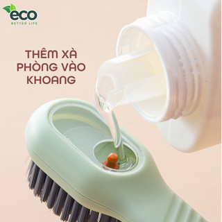 Bàn chải chà giày ECO có ngăn chứa nước giặt, Bàn chải cọ rửa đa năng 3 trong 1 treo tường tiện lợi