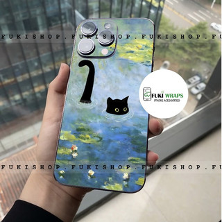 Tấm dán Skin Mặt Sau Mẫu Mèo MS01 FULL VIỀN 15promax , 14promax , 13promax , 12promax , 11promax  - FukiShop