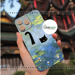 Tấm dán Skin Mặt Sau Mẫu Mèo MS01 FULL VIỀN 15promax , 14promax , 13promax , 12promax , 11promax  - FukiShop
