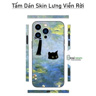 Tấm dán Skin Mặt Sau Mẫu Mèo MS01 FULL VIỀN 15promax , 14promax , 13promax , 12promax , 11promax  - FukiShop