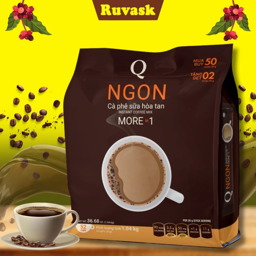 Cà Phê Trần Quang Q Ngon Túi Lớn 52 Gói X 20 G - Cafe Trần Quang Good 