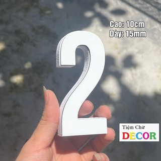 Chữ Nổi Trắng 10cm dày 15mm T1 In Hoa Dán Tường Trang Trí Tiệm - Chữ 3D Decor Biển quảng cáo Chất Liệu Fomex Alu