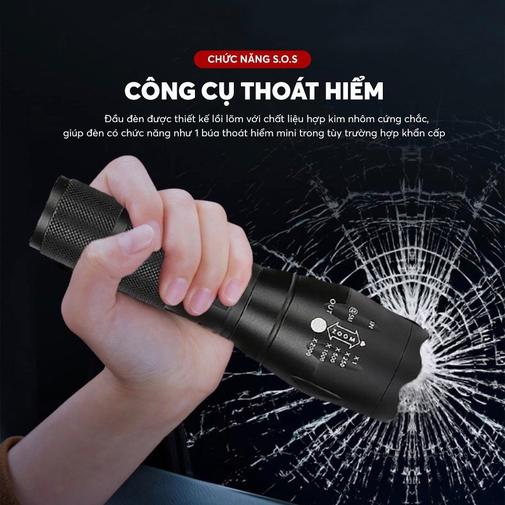 Đèn Pin Cầm Tay Anhlinh Nhỏ Gọn LED Siêu Sáng Chức Năng Rọi Siêu Xa Chống Nước Để Cắm Trại Đi Bộ Đường Dài Đa Năng