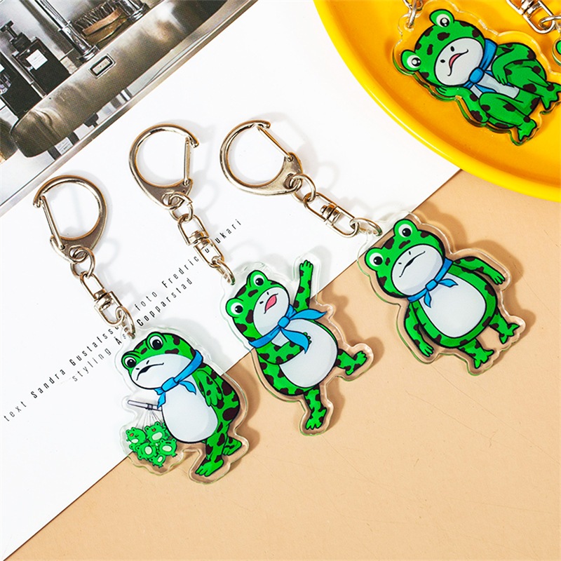 Combo 5 Móc Khóa Ếch Hướng Ngoại Acrylic Nhựa 4cm 5cm  Móc Treo BaLo Túi Xách