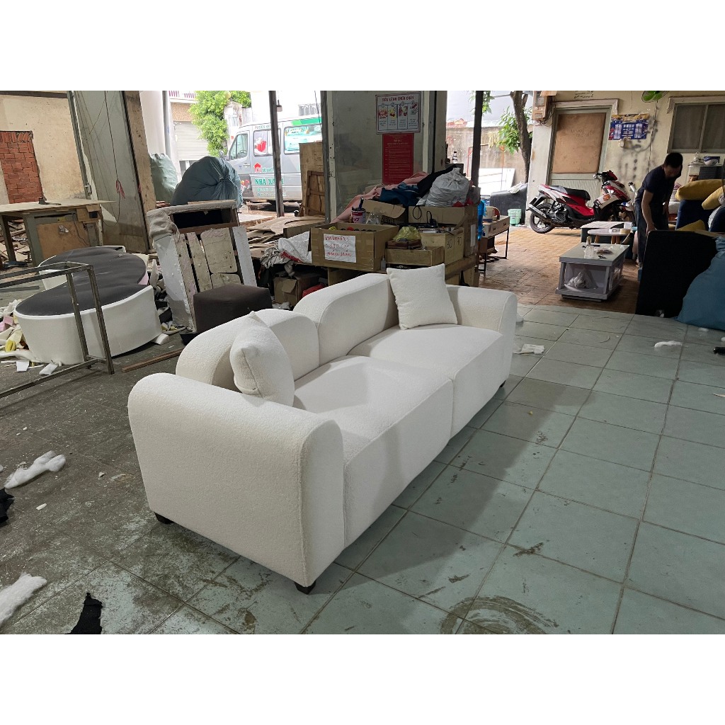 ghế sofa múi lệch dài 1m8 NHU Y DECOR có thể tách múi đa dạng chất liệu nhung, lông cừu, nỉ da, đặt lên nhà sang trọng