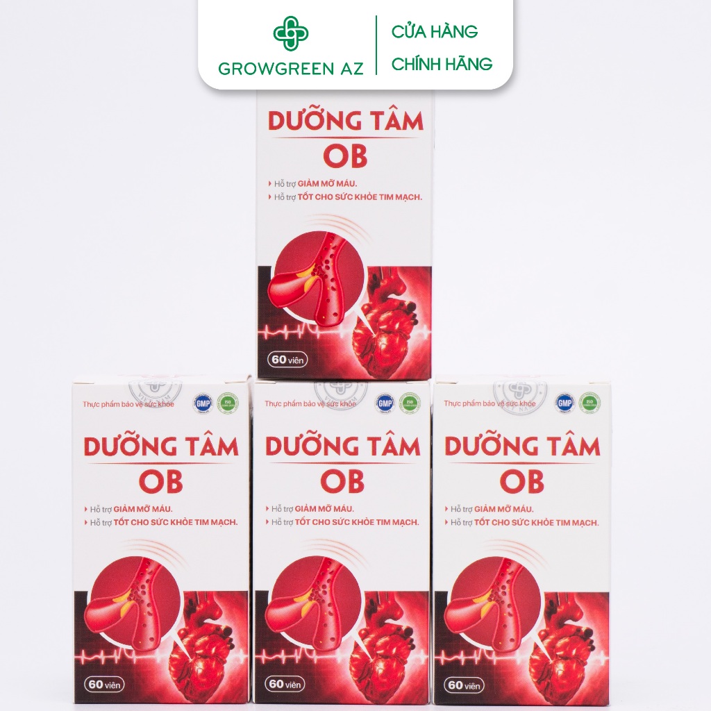 Ảnh Viên Uống Hỗ Trợ Tim Mạch, Huyết Áp Dưỡng Tâm OB Hộp 60 Viên Chính Hãng Grow Green AZ 4