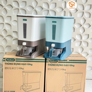 Thùng Gạo Thông Minh 10kg Hokori (5338), Thùng Đựng Gạo Cao Cấp Chống Ẩm Mốc, Côn Trùng Cam Homeware