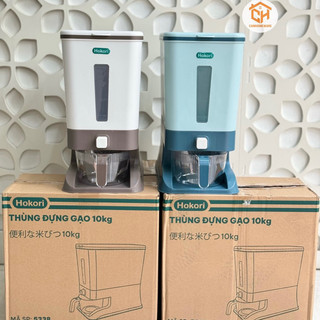Thùng Gạo Thông Minh 10kg Hokori (5338), Thùng Đựng Gạo Cao Cấp Chống Ẩm Mốc, Côn Trùng Cam Homeware