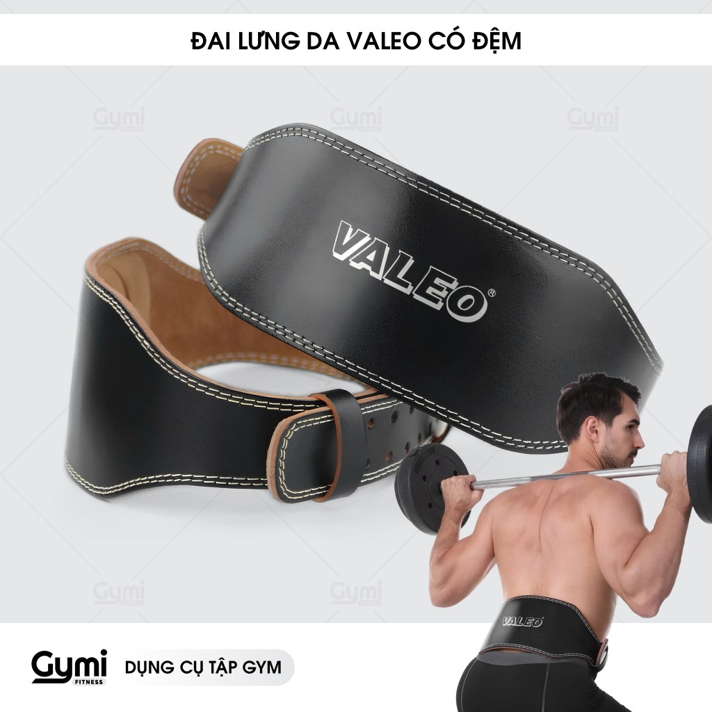 Đai Lưng Da VALEO Có Đệm Tập GYM Cao Cấp Chính Hãng - Đai Bảo Vệ Lưng Tập Gym - DL-ValeoDem