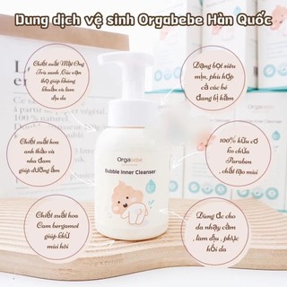 Dung dịch vệ sinh hữu cơ dạng bọt cho bé trai và bé gái từ sơ sinh Orgabebe Hàn Quốc 300ml