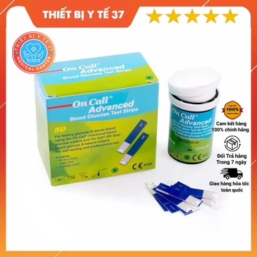 Hộp 25 Que Thử Đường Huyết Tiểu Đường OnCall Advanced (tặng 10 kim thử tiểu đường)