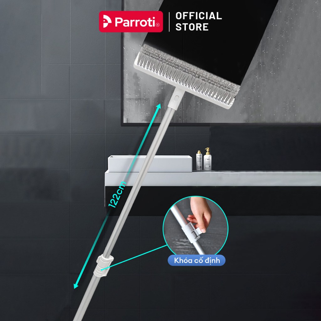 Ảnh Cây chà sàn nhà tắm đa năng 2 trong 1, chổi cọ sàn và gạt nước – Parroti Easy ES02 4