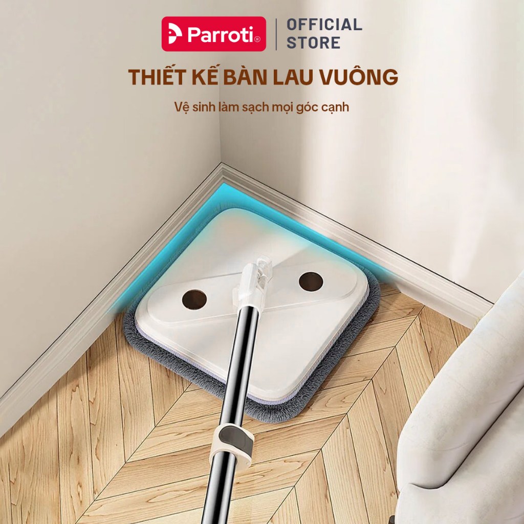 Ảnh Cây lau nhà tách nước bẩn, bộ lau nhà tự vắt xoay 360 độ, chổi lau nhà thông minh Parroti Spin - SA01 4