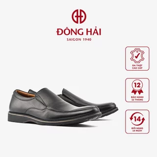 Giày tây nam Đông Hải da bò cao cấp thiết kế tối giản không dây- G0609