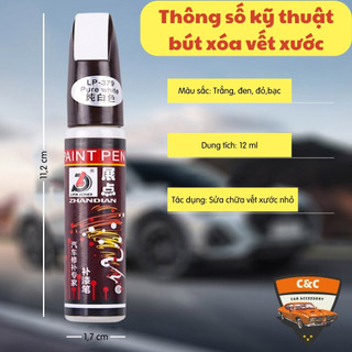 Bút xóa vết trầy xước sơn cho ô tô, xe hơi, xe máy. Bút tẩy tô màu xử lý sơn dặm (đỏ, đen, xám…)