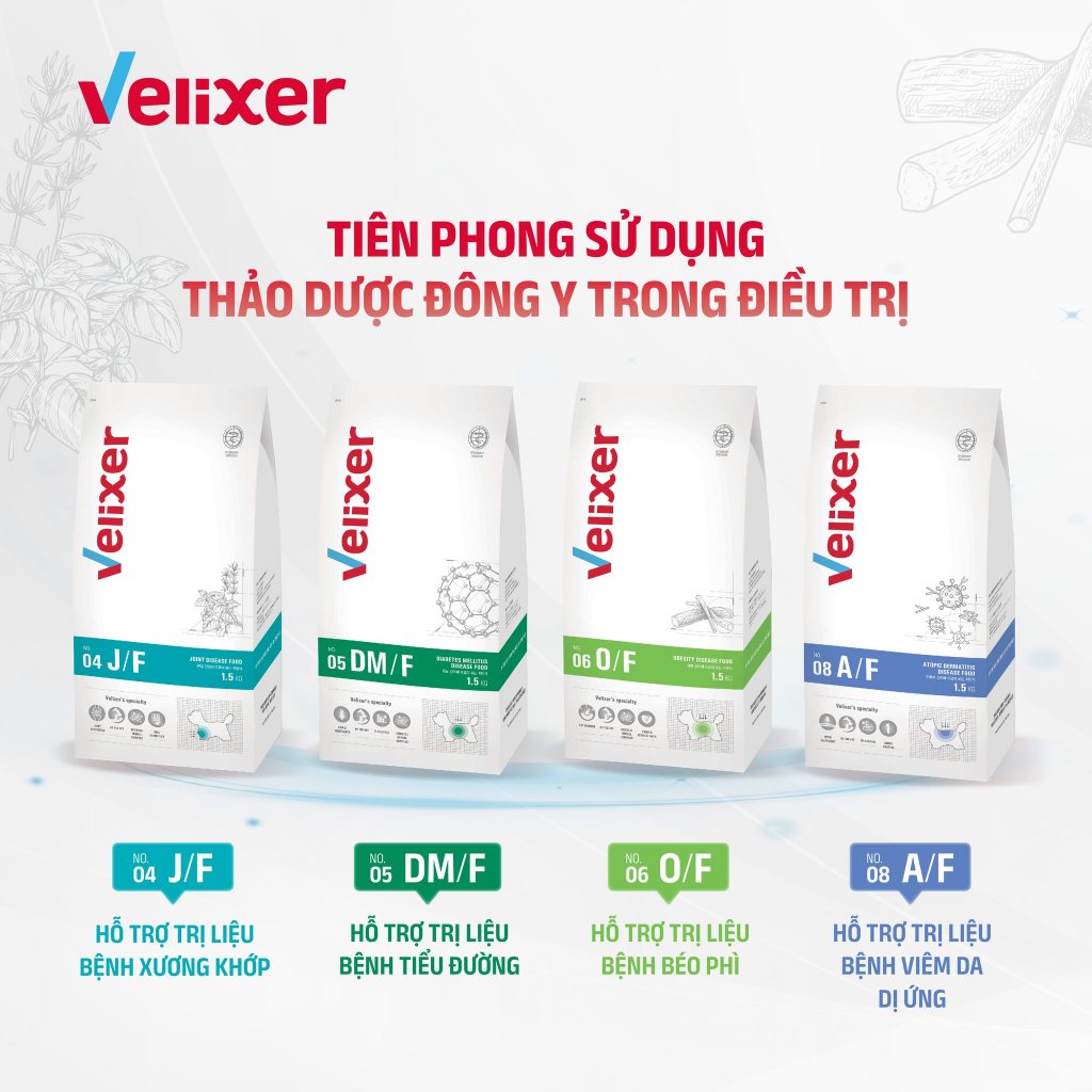 [1.5KG] VELIXER - Thức ăn hạt cho chó hỗ trợ trị liệu với công thức dinh dưỡng chuyên biệt