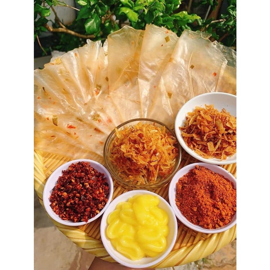 (Giá sỉ ) - 1 xâu 12 bịch bánh tráng dẻo bơ Tây Ninh - tặng 1 bịch.