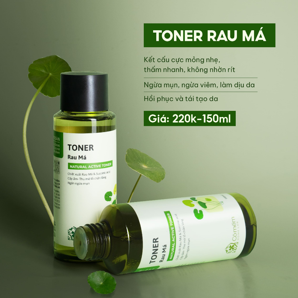 Ảnh Active Toner Dưỡng Ẩm Ngừa Mụn Rau Má Dành Cho Da Mụn Da Dầu Nhạy Cảm Cỏ Mềm 150ml 2
