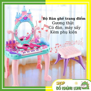 Đồ Chơi Bàn Trang Điểm Lâu Đài Kèm Đàn Piano Có Âm Thanh Và Ánh Sáng Đồ Chơi Cho Bé Gái - BỐ KHỦNG LONG