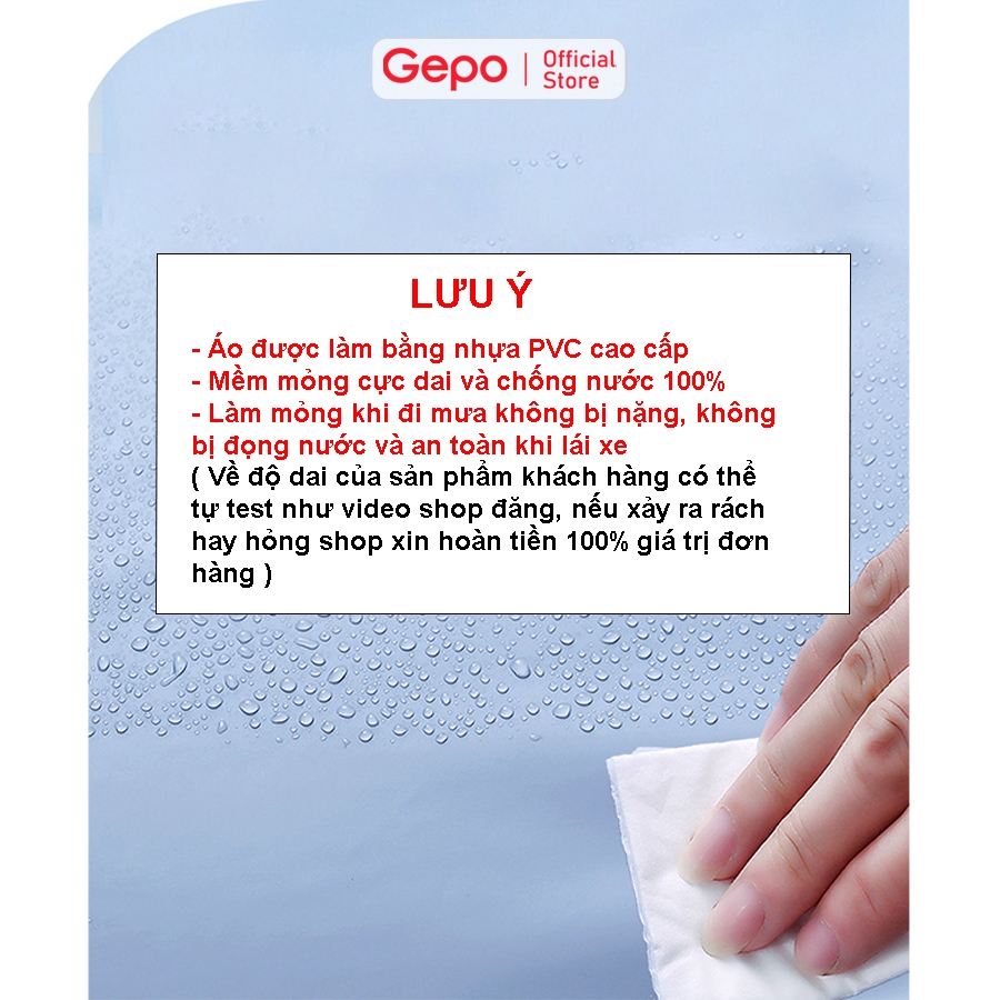 Ảnh Áo mưa đi xe máy che phủ toàn thân vành đôi chắn nước, dễ dàng sử dụng điện thoại 2