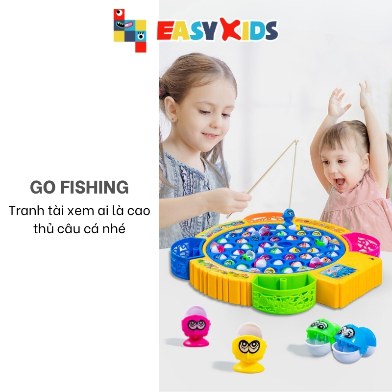 Bộ Đồ Chơi Câu Cá Điện Trẻ Em Có Nhạc Xoay 360 Độ Cho Bé, Trò Chơi Câu Cá Tặng Kèm Pin