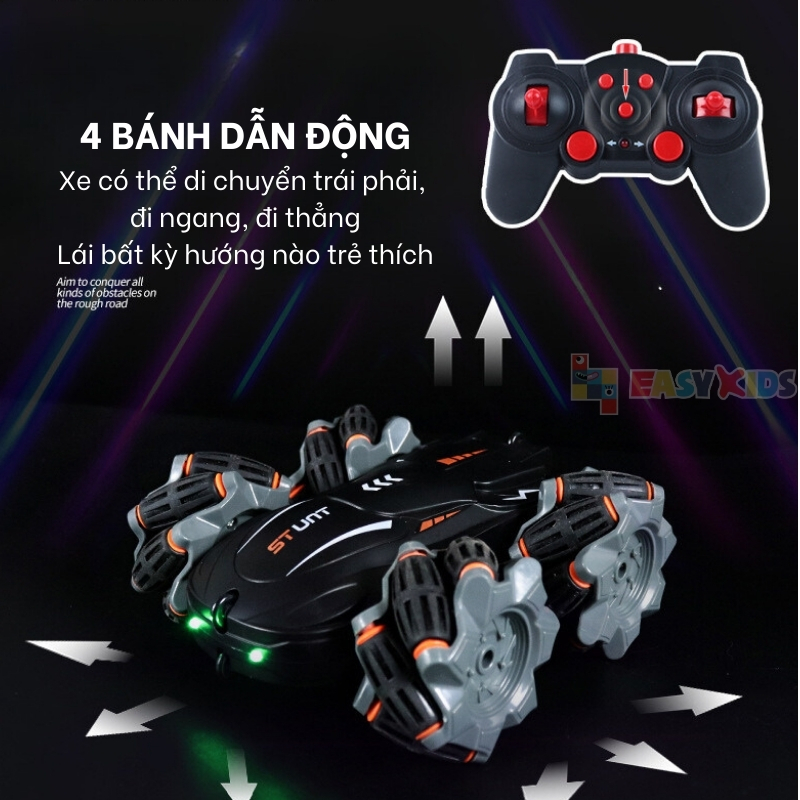 Xe Điều Khiển Từ Xa RC Drift Tốc Độ Cao Vượt Mọi Địa Hình Xoay 360 Độ Âm Thanh Sống Động