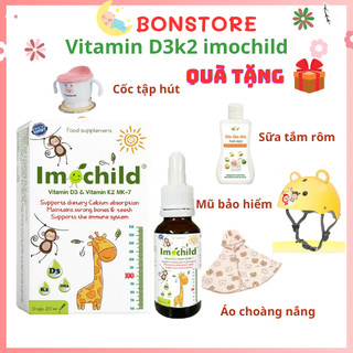 [Chọn quà ] Vitamin D3K2 Imochild có DHA hỗ trợ bé phát triển chiều cao, trí não-dùng cho trẻ sơ sinho