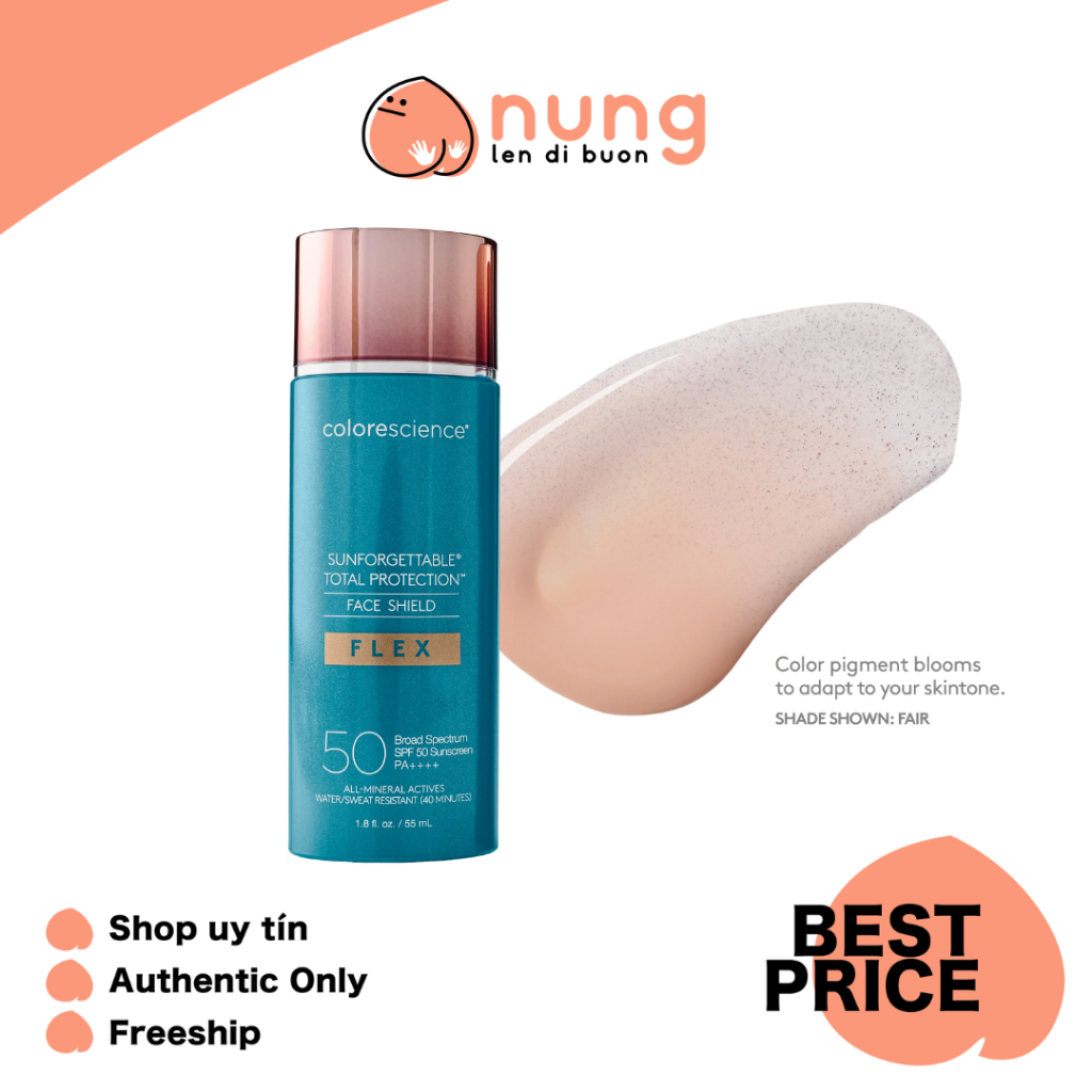Kem chống nắng Colorescience Flex Fair SPF50 55ml hiệu ứng kem nền che ...