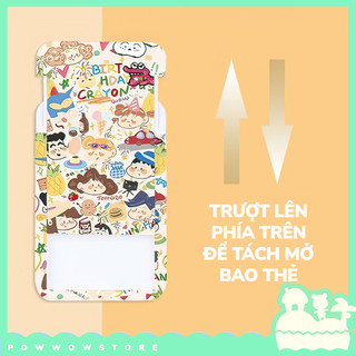 [Sẵn VN] Bao Đựng Thẻ Nhân Viên Dọc Nhựa ABS Phong Cách Nhân Vật Hoạt Hình Shin Family Funny
