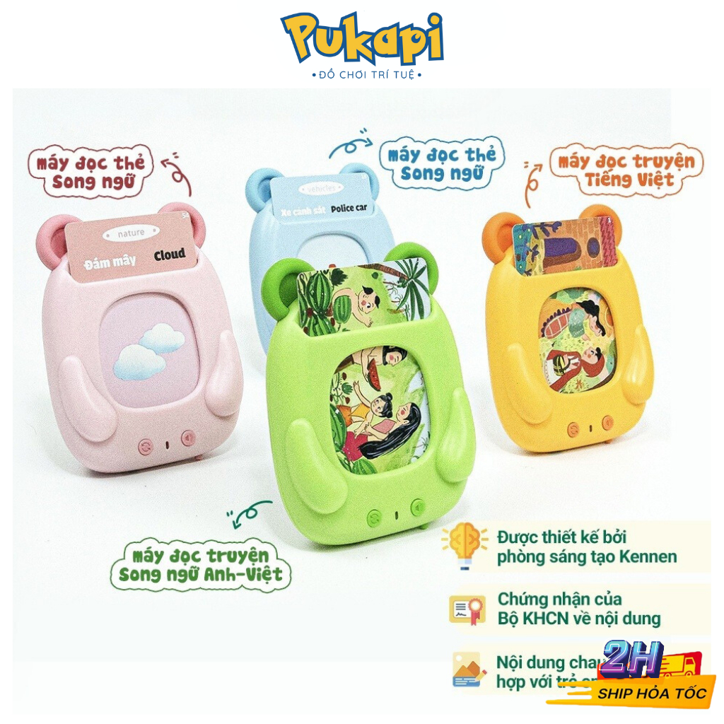 Máy Đọc Thẻ Flashcard Đọc Truyện Kennen Song Ngữ Cho Bé - Đồ Chơi Cho Bé PUKAPI