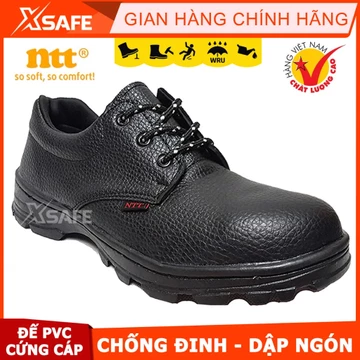 Giày bảo hộ lao động NTT mũi thép đế thép chống đinh chống va đập dùng cho nhà xưởng, công trường