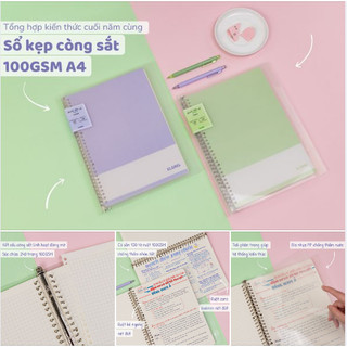 KLONG Binder - Sổ còng caro / line A4 100 tờ 100/76; Ô lưới / kẻ ngang nét đứt kẹp bìa còng sắt; MS: 522 - MS: 523 ♥