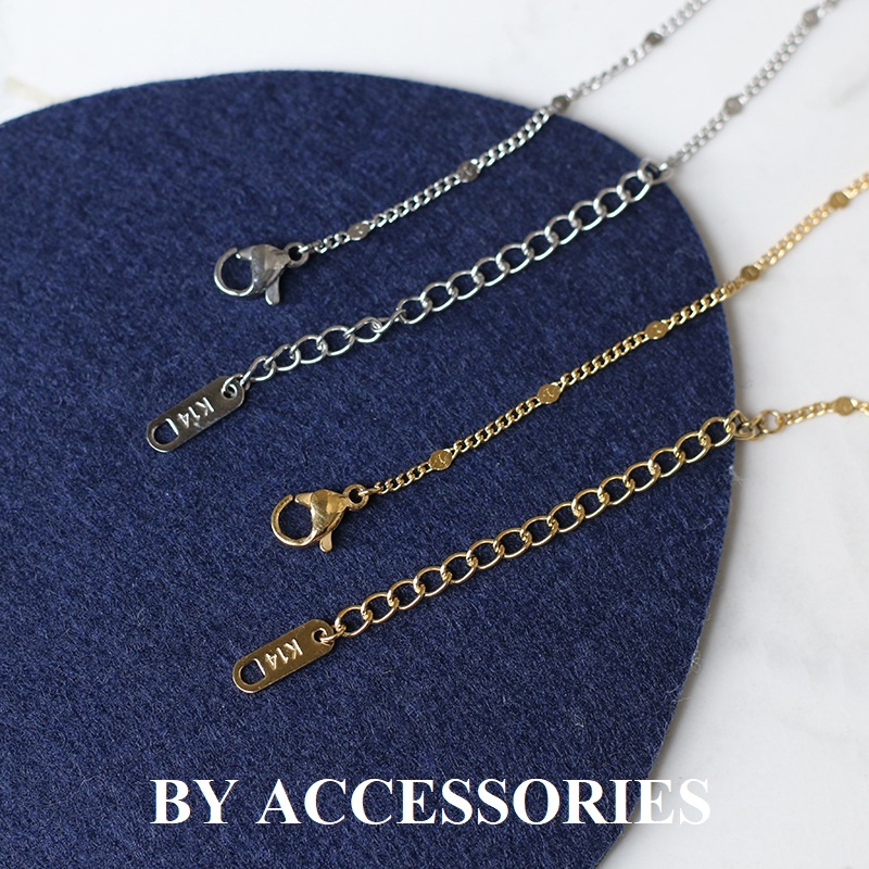 Dây chuyền nữ titan xích kiểu phối trái tim trơn nhỏ xinh đơn giản không gỉ WN2468 BY ACCESSORIES