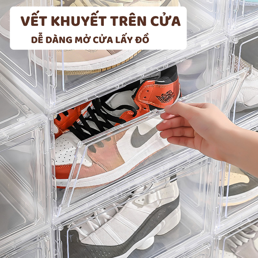 Hộp Đựng Giày ENODA HOME  Nhựa Cứng Cao Cấp, Hộp Nhựa Đựng Giày Dép Trong Suốt Kín Đáo, Chống Bụi HG001