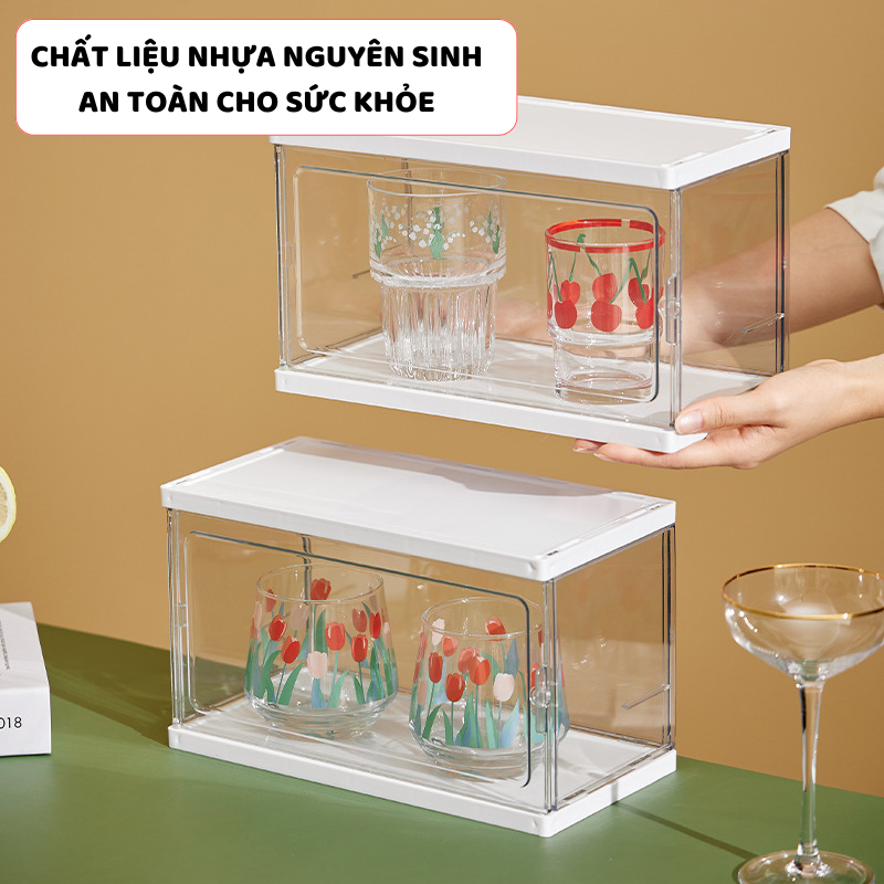 Hộp Đựng Cốc ENODA HOME, Hộp Bảo Quản Trưng Bày Cốc Chén Để Bàn, Để Tủ Cao Cấp HTS001