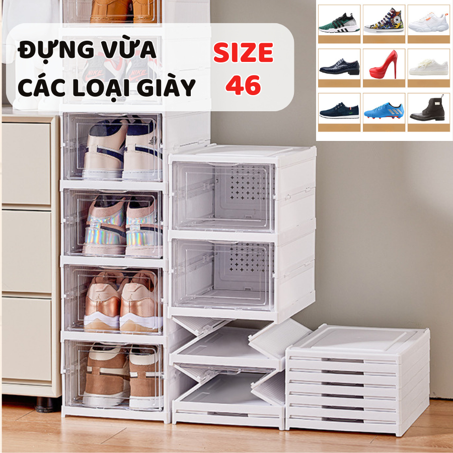 Tủ Giày Gấp Gọn ENODA HOME, Tủ Nhựa Đựng Giày Cao Cấp, Cửa Mica Trong Suốt Cao, Chịu Lực Tốt, Chống Bụi HG010