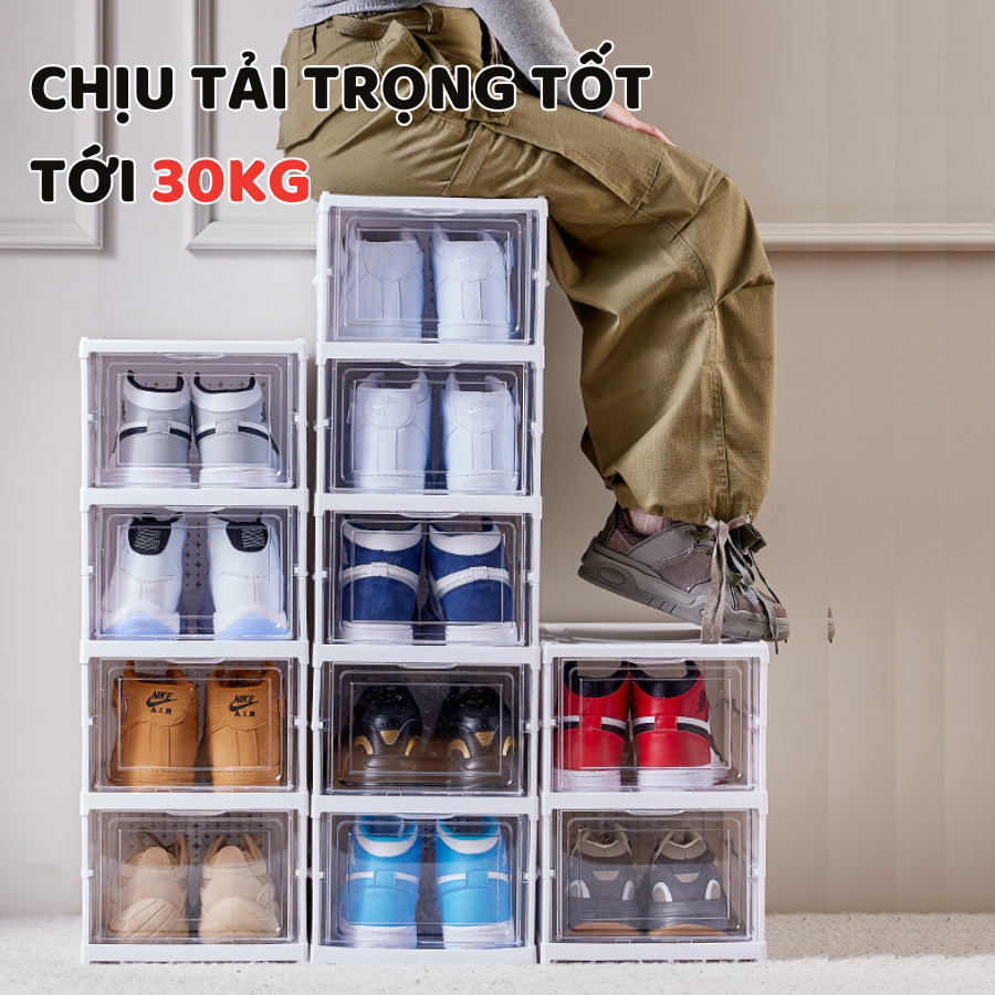 Tủ Giày Gấp Gọn ENODA HOME, Tủ Nhựa Đựng Giày Cao Cấp, Cửa Mica Trong Suốt Cao, Chịu Lực Tốt, Chống Bụi HG010