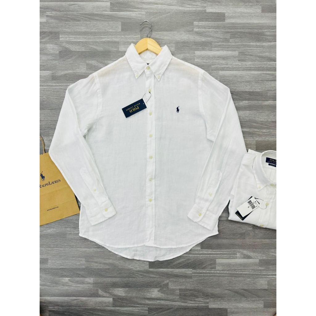 Áo Sơ mi ralph lauren vải linen cao cấp, sơ mi nam | Shopee Việt Nam