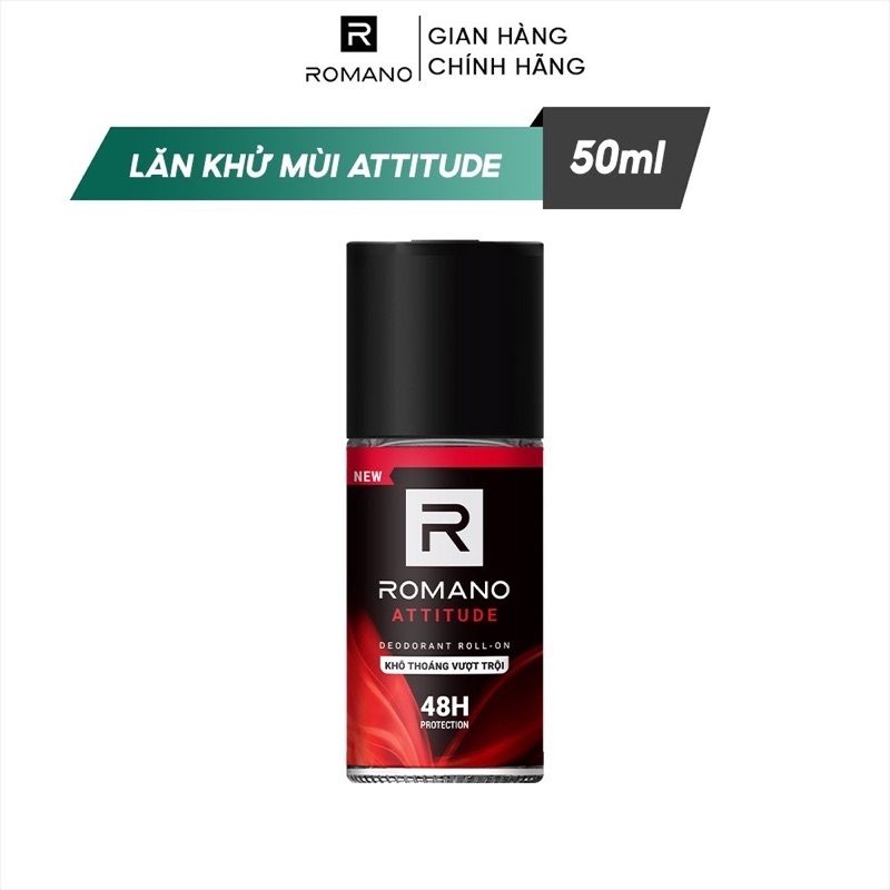 Lăn khử mùi nam kháng khuẩn & khô thoáng cả ngày Romano 50ml/chai