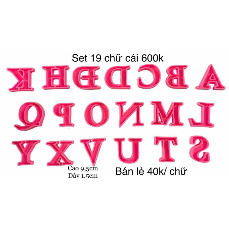 Set chữ cái mẫu mới