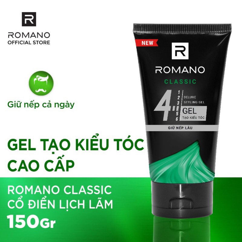 Gel Vuốt Tóc Romano Classic 150G