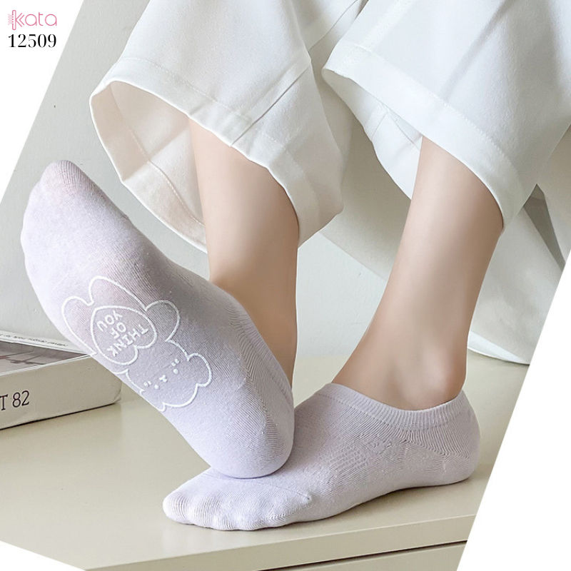 Tất thuyền mùa hè 100% cotton KATA,tất có silicone chống tuột 12509