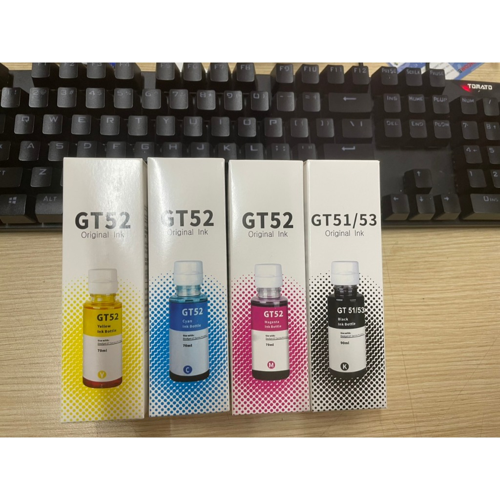 Mực in phun GT53, GT52 cho máy in HP tank 115, 315, 319, 400, 415, 510 - Bộ 4 Màu BK/C/M/Y